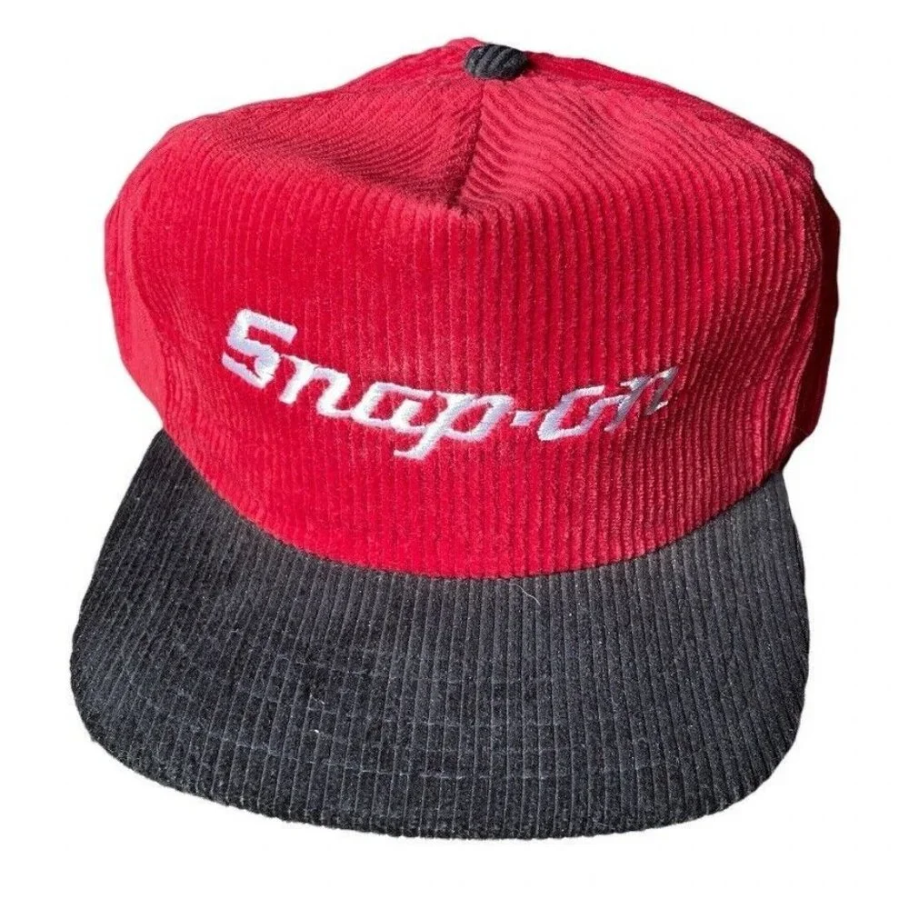 Snap-On Tools New Era Pro Design Vintage Snapback Hat USA Corduroy Red Mint RARE